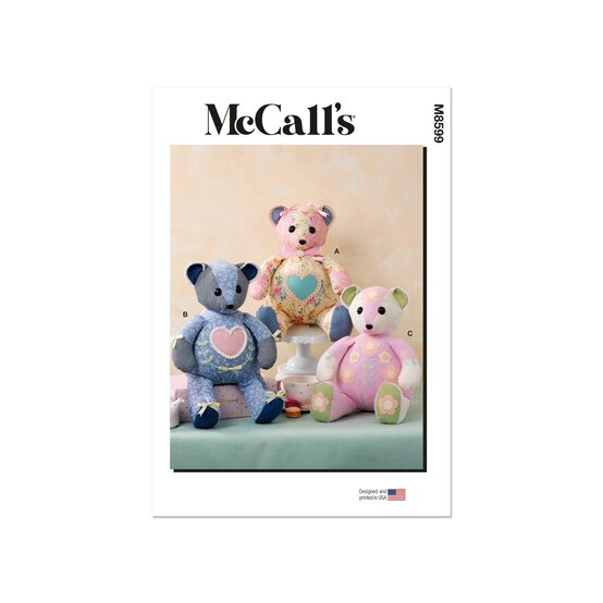 McCall’s Patchwork Plush Bears Sewing Pattern M8599