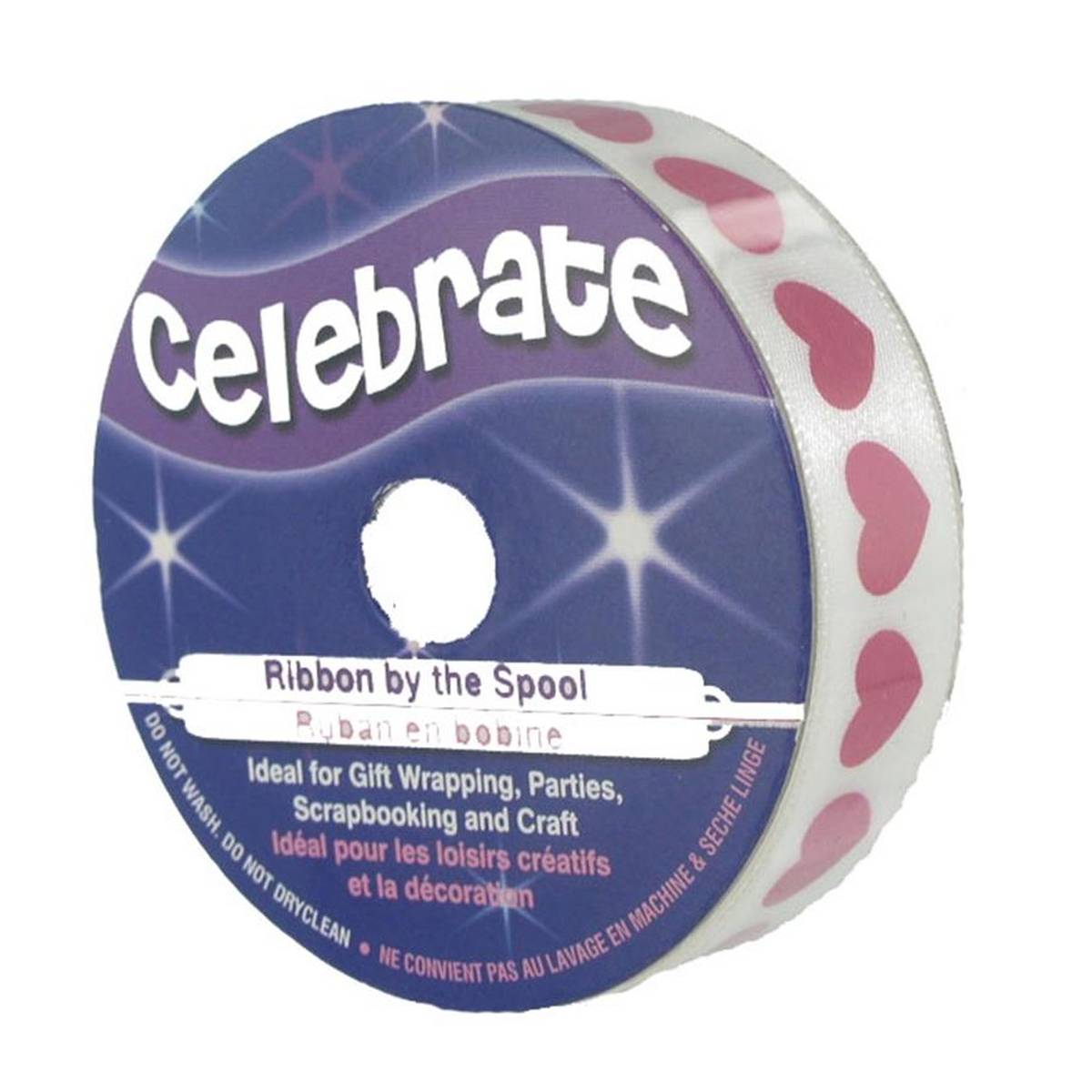 Hot Pink Heart Ribbon 16mm x 4m