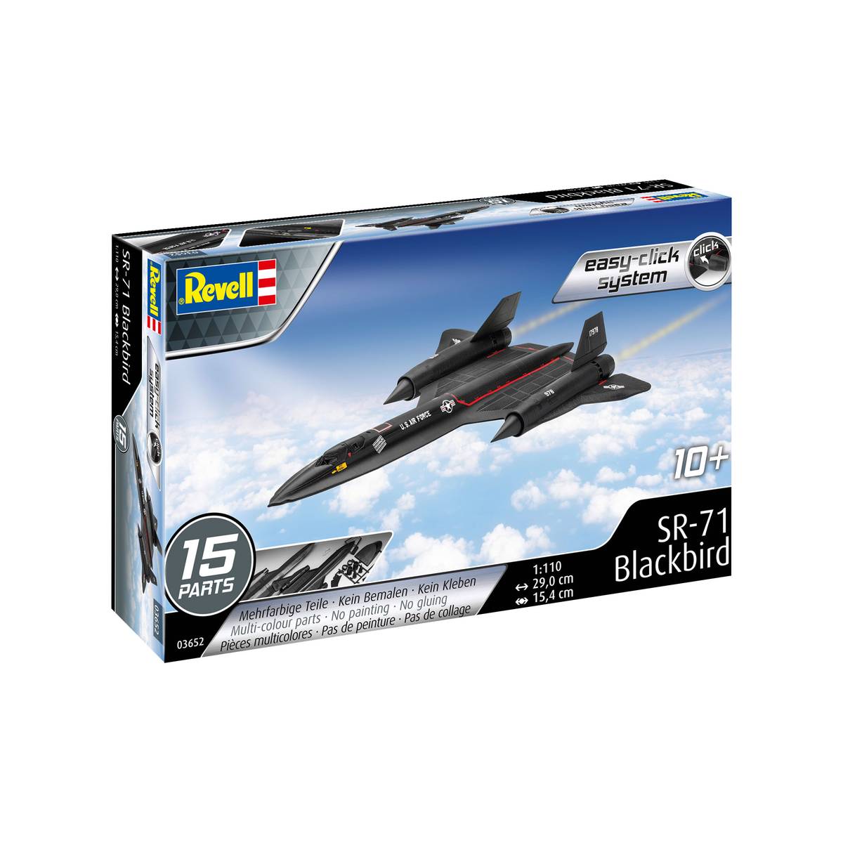 Revell Easy Click SR-71 Blackbird Model Kit 1:110