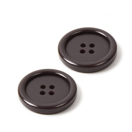 Hemline Brown Basic Jacket Button 2 Pack