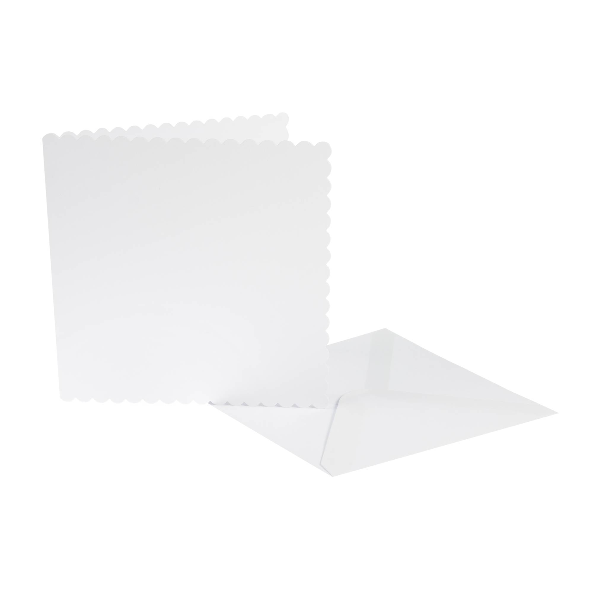 White Scalloped Cards8 x 8 Inches 25 Pack