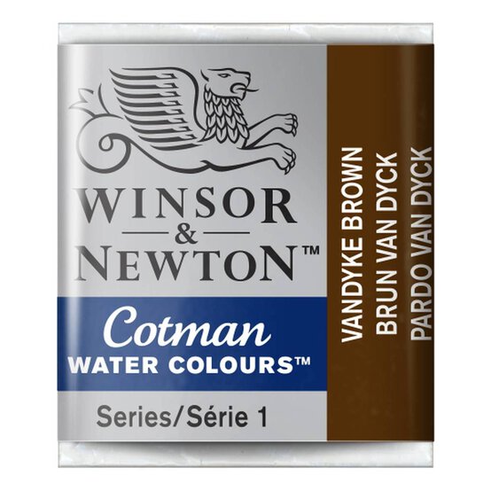 Winsor & Newton Cotman Vandyke Brown Watercolour Half Pan