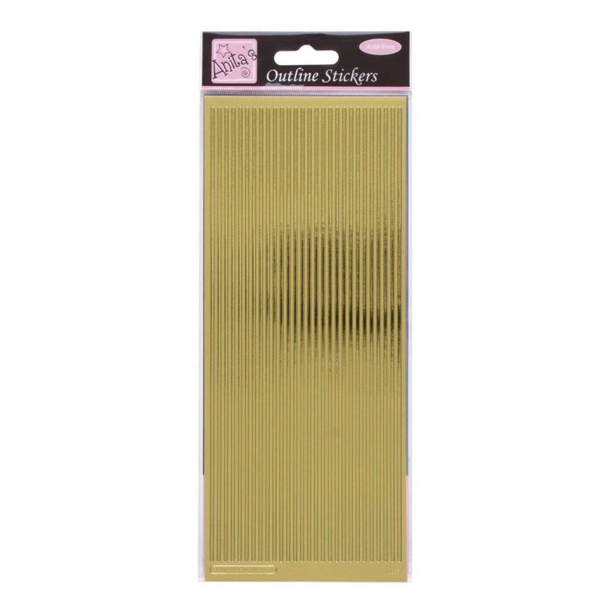 Anita's Gold Straight Line Border Outline Stickers