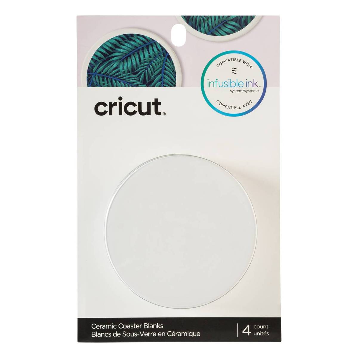 Cricut Blank Round Ceramic Coasters 4 Pack