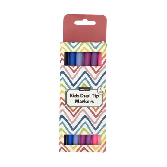 Purple and Blue Kids�?Dual Tip Markers 6 Pack