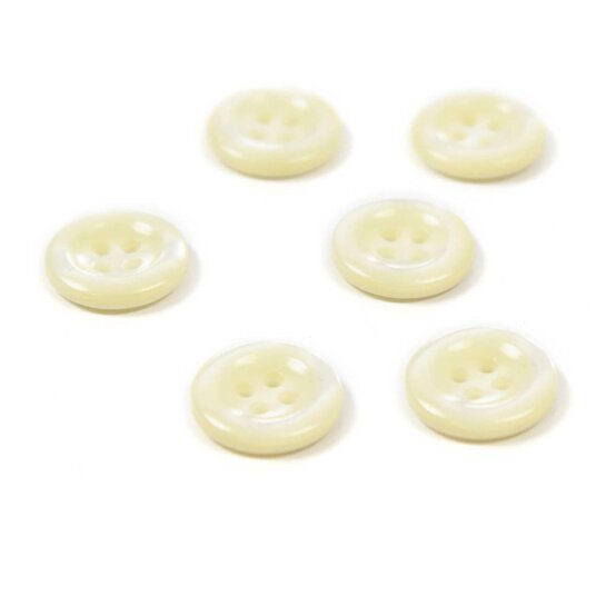 Hemline Cream Basic Shirt Blouse Button 6 Pack