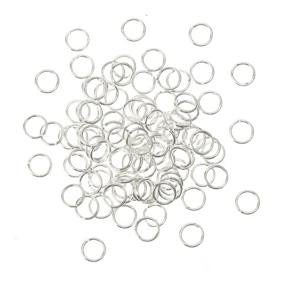 Silver Plated Jump Rings 8mm 100 Pack