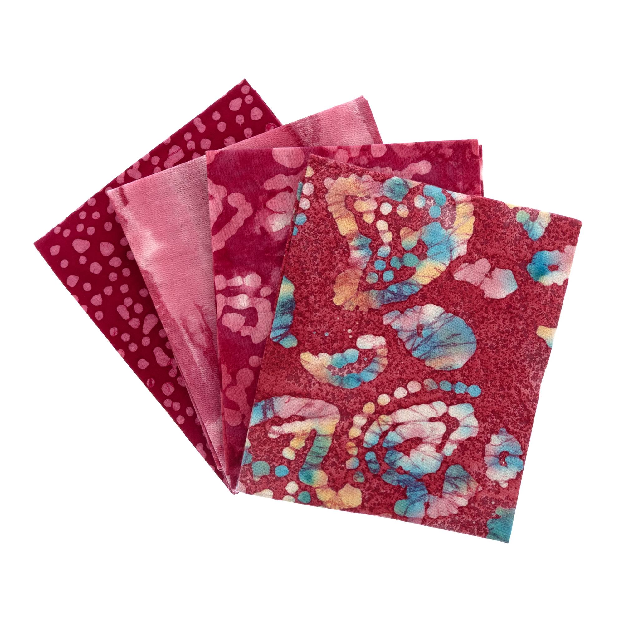 Pink Batik Cotton Fat Quarters 4 Pack