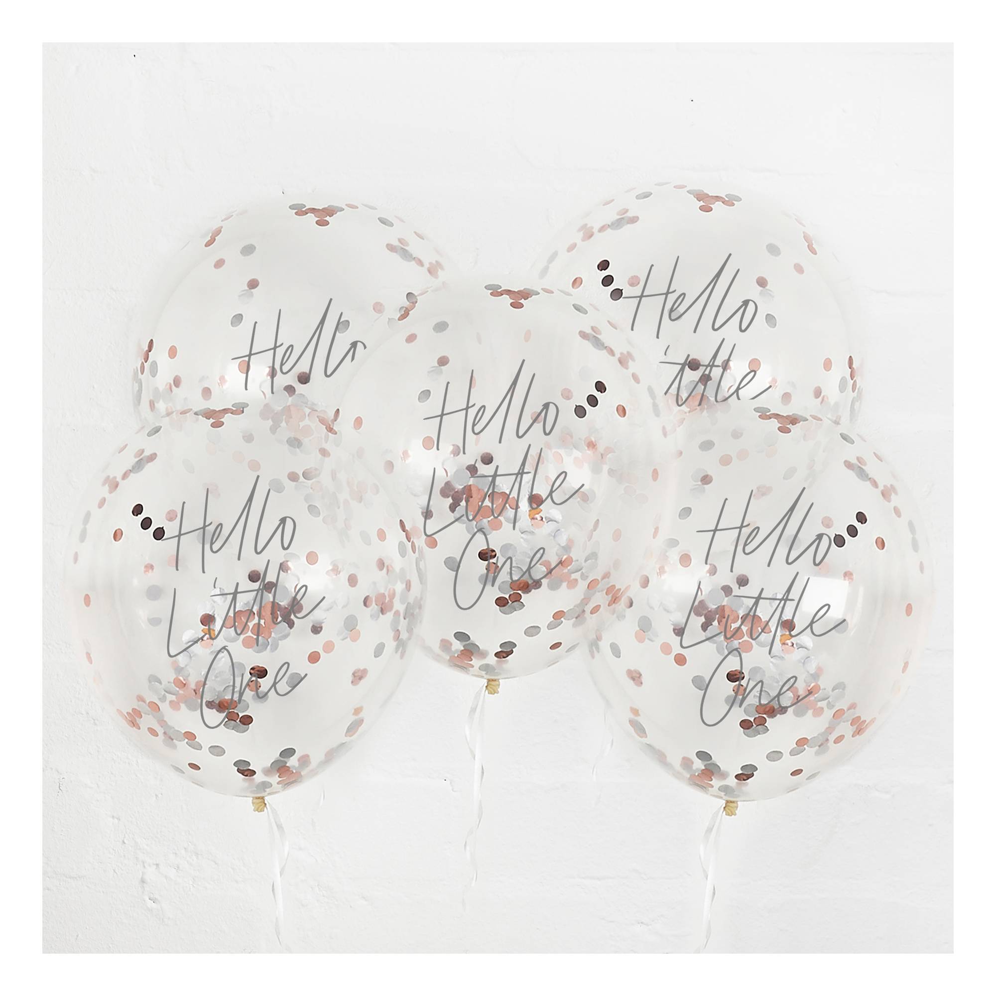 Hello Little One Confetti Balloons 5 Pack