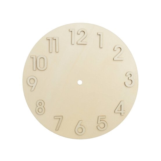 Wooden Clock with Numbers 25cm