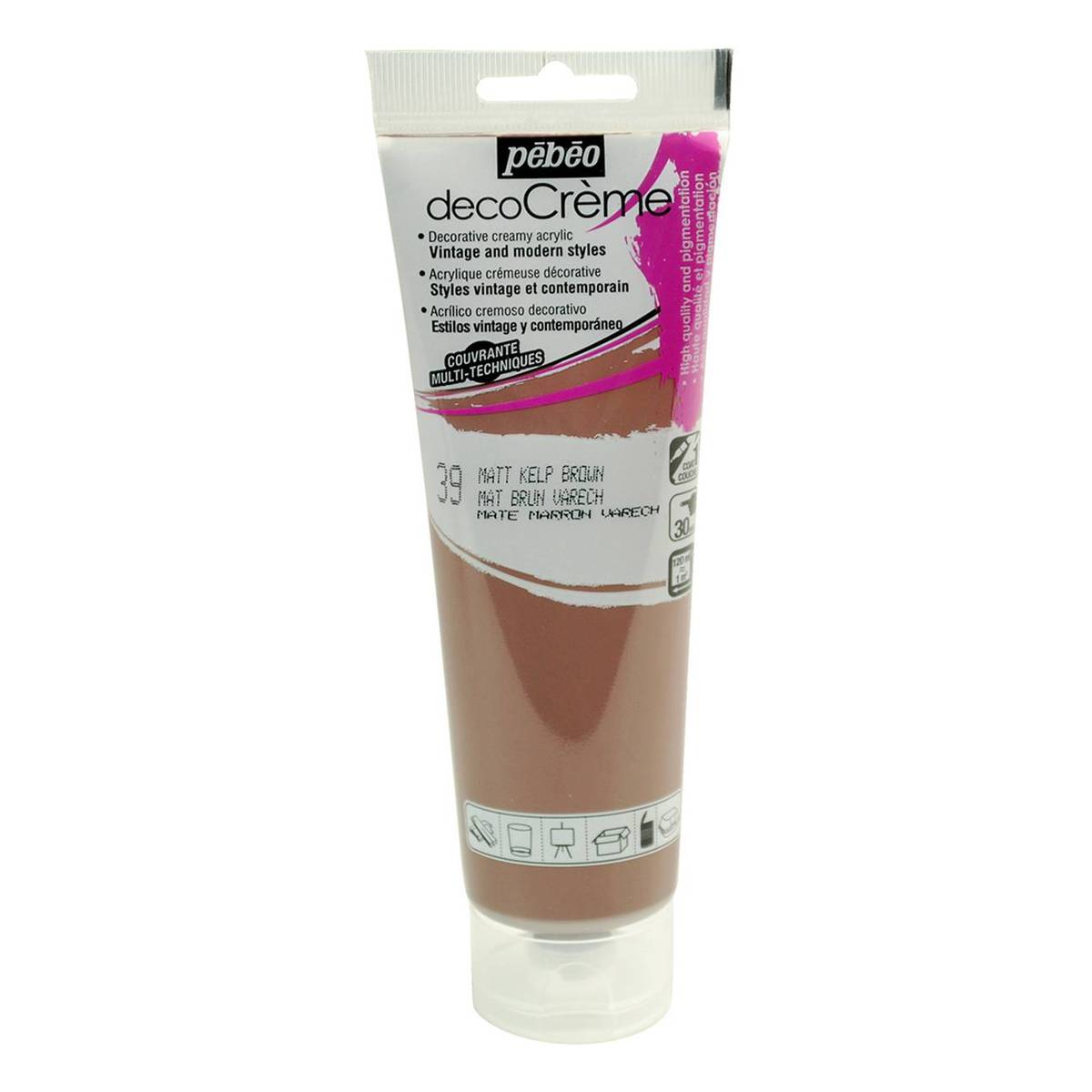 Pebeo Brown Deco Creme Paint 120ml