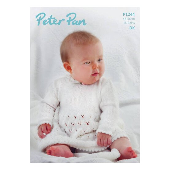 Peter Pan Baby Merino Knitted Dress and Socks Digital Pattern P1244