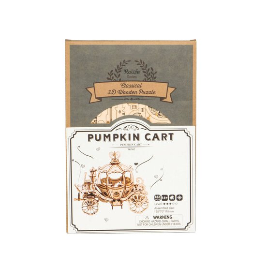 Rolife Pumpkin Carriage 3D Wooden Puzzle Kit