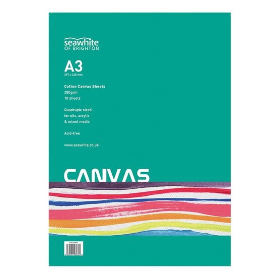 Seawhite Cotton Canvas Paper Pad A3 10 Sheets