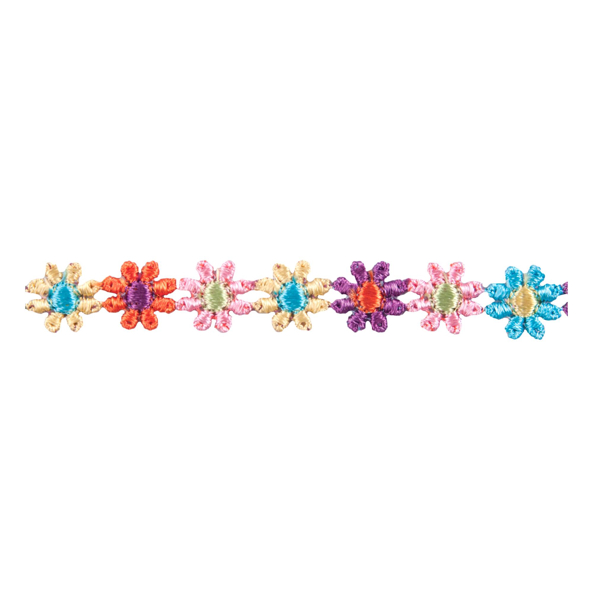 Multicolour 12mm Guipre Daisy Lace Trim by the Metre