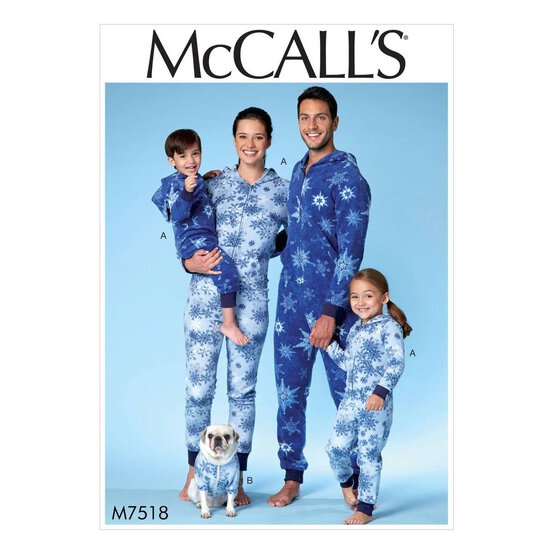 McCall’s Family Onesies Sewing Pattern M7518 (S-XL)