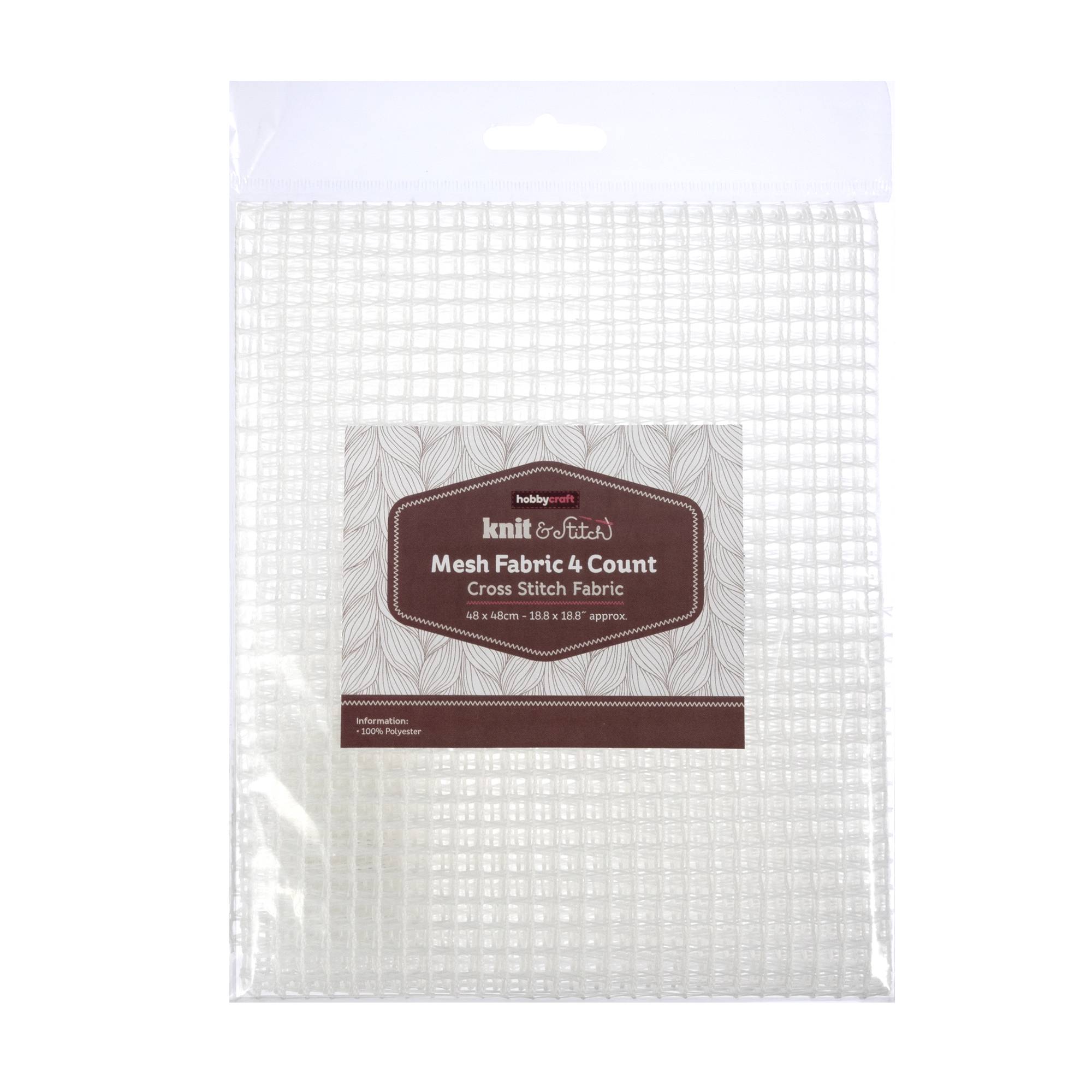 White 4 Count Mesh Fabric 48cm x 48cm