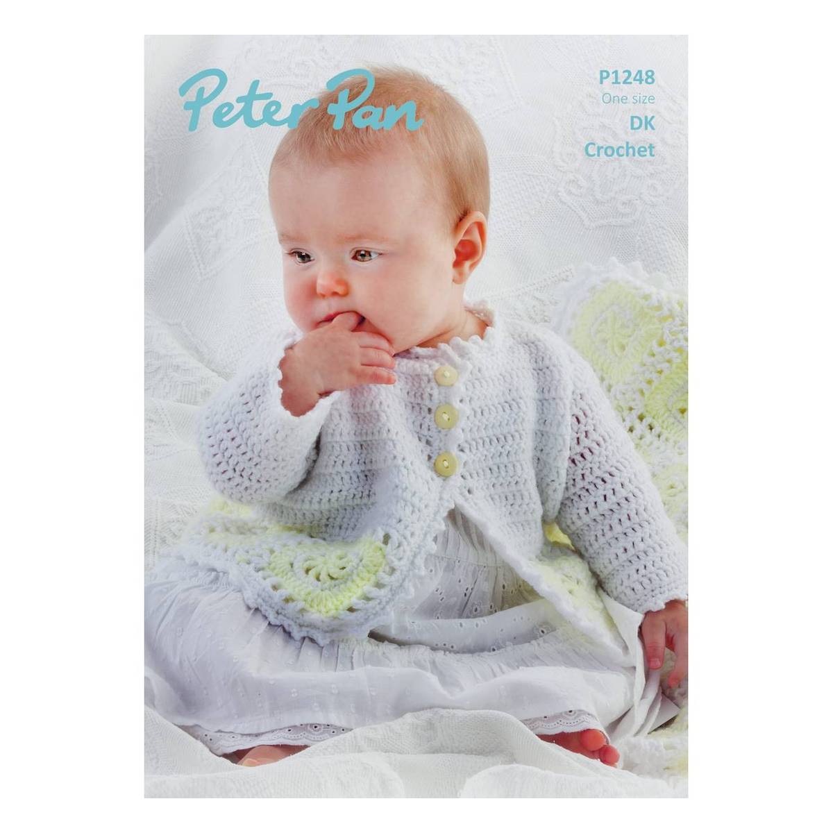 Peter Pan Baby Merino Crochet Blanket and Cardigan Digital Pattern P1248