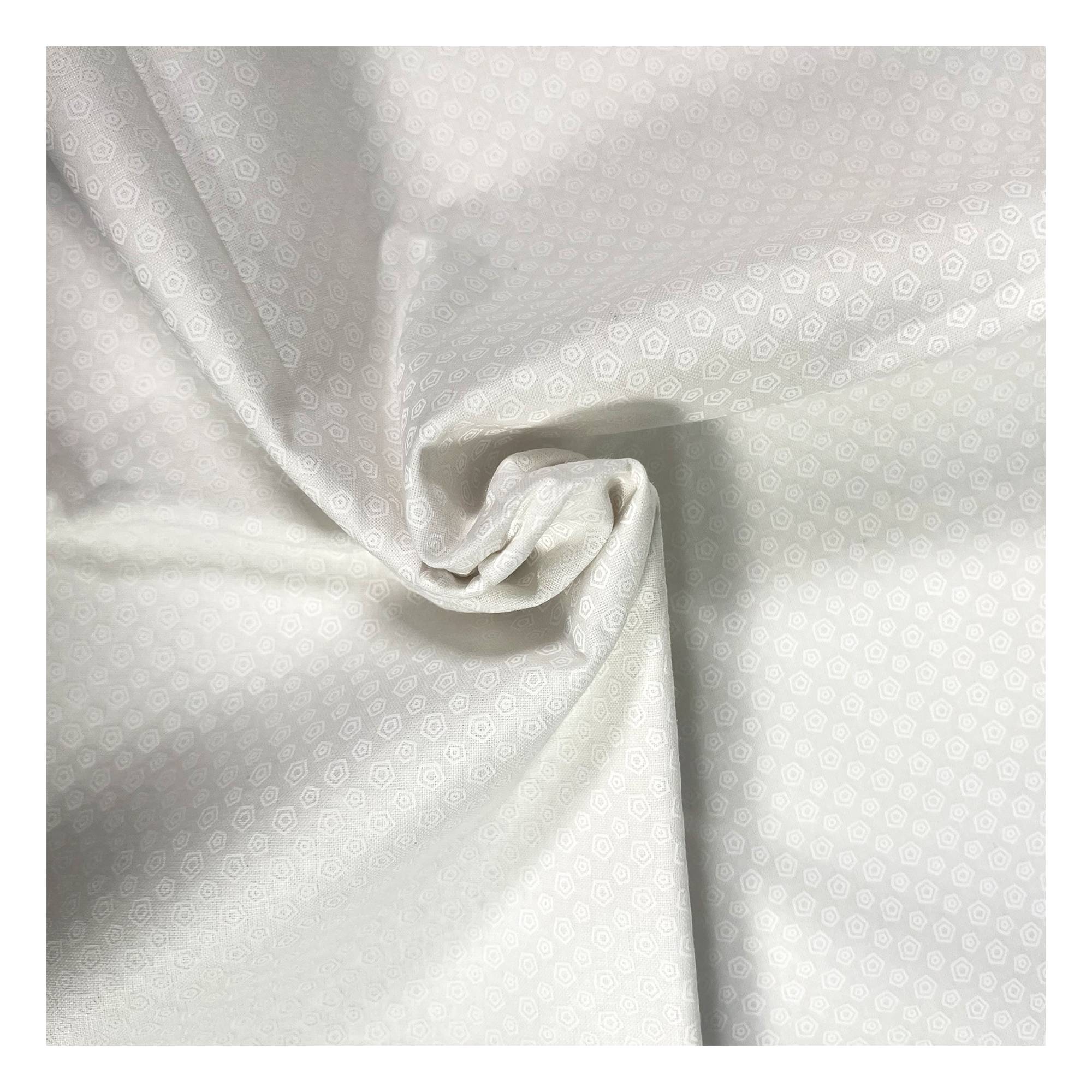 White Abstract Dot Cotton Fabric by the Metre