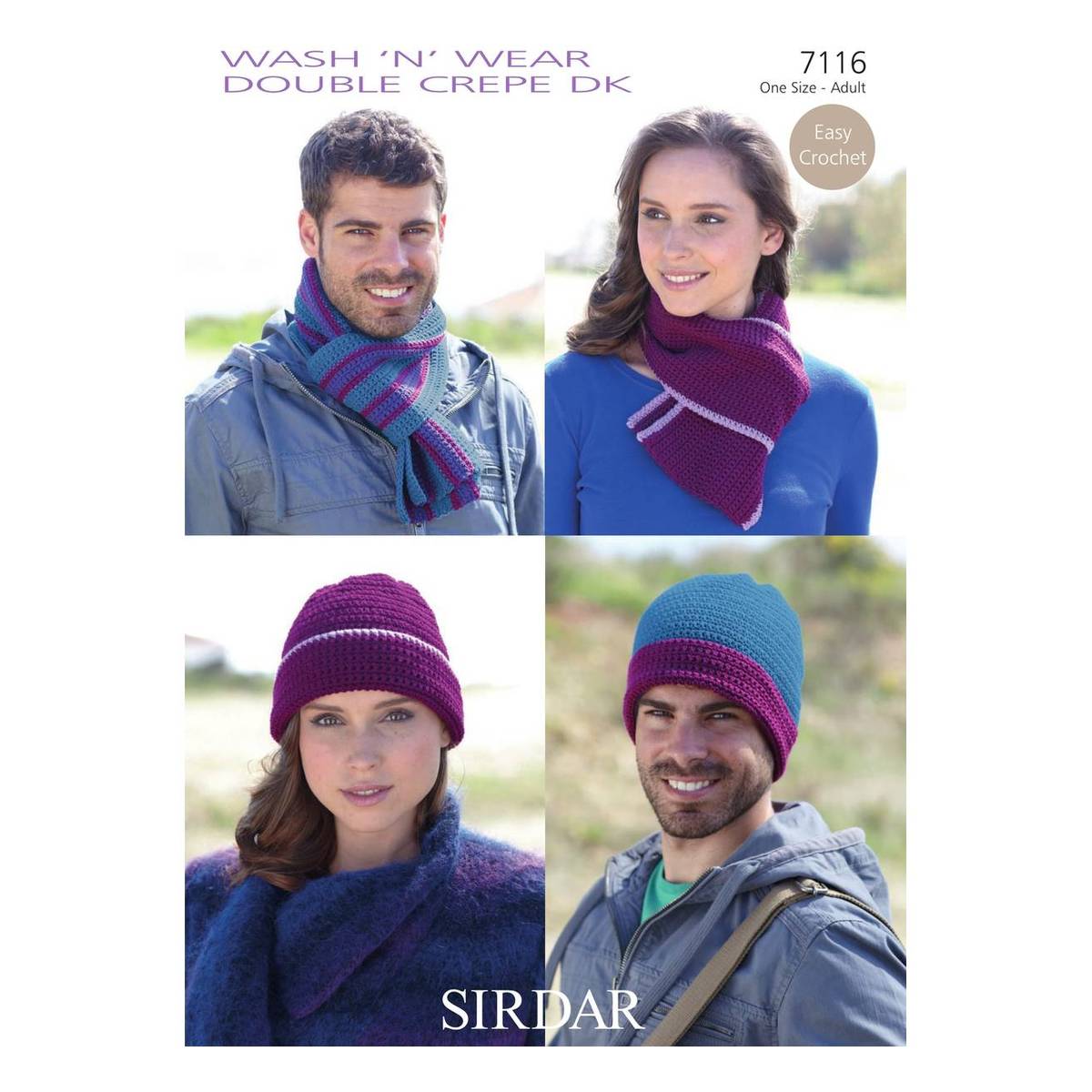Sirdar Wash 'n' Wear Double Crepe DK Accessories Digital Pattern 7116