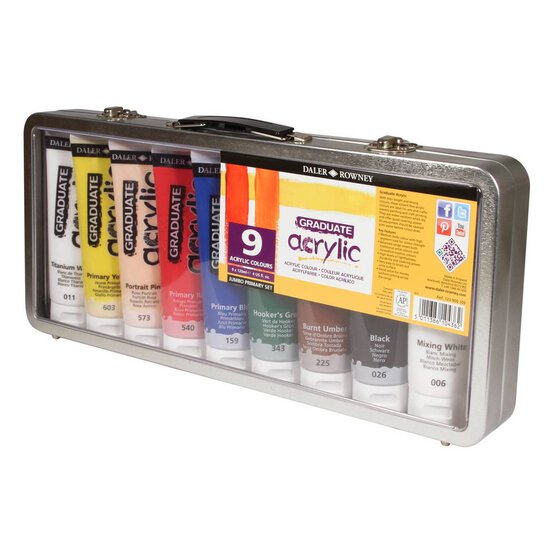 Daler-Rowney Graduate Acrylic Paint 120ml 9 Pack