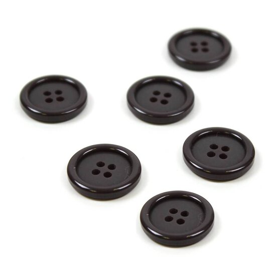Hemline Brown Basic Jacket Button 6 Pack