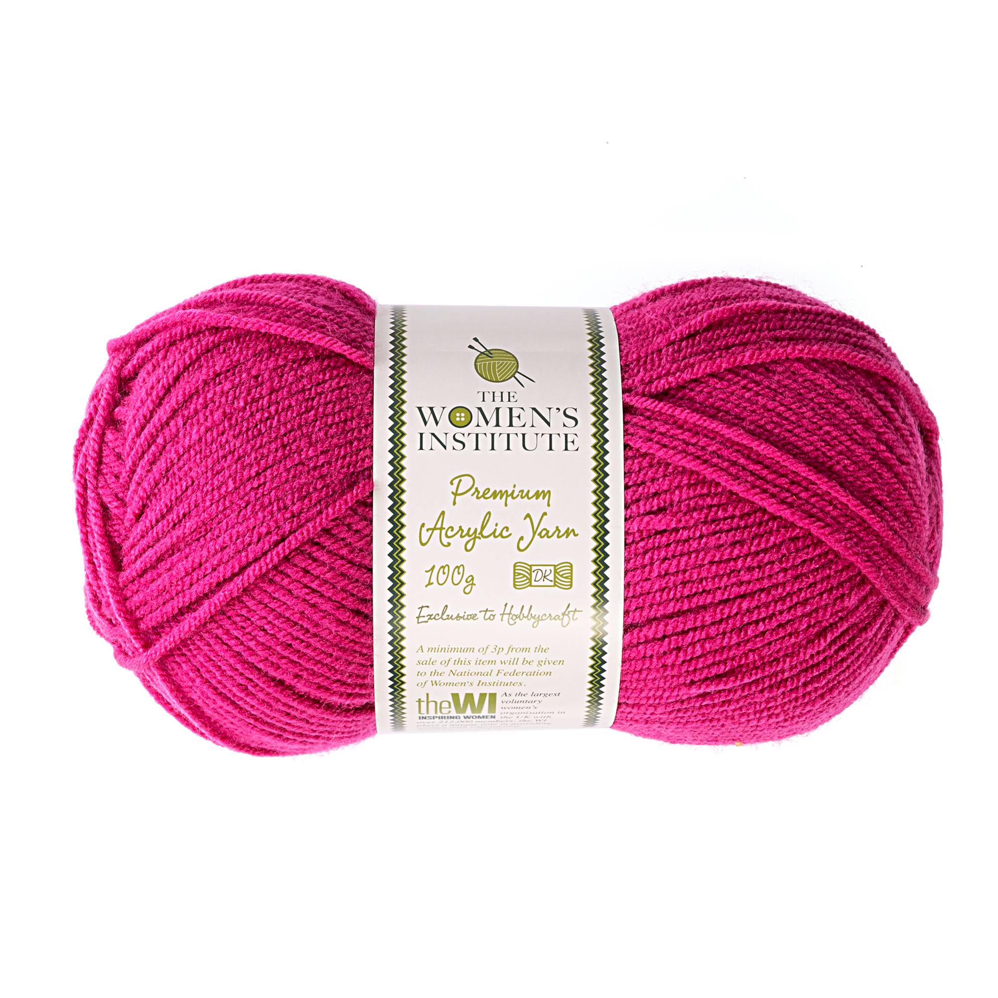 Women's Institute Magenta Premium Acrylic Yarn 100g
