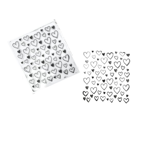 Heart Background Clear Stamp 7cm x 7.7cm