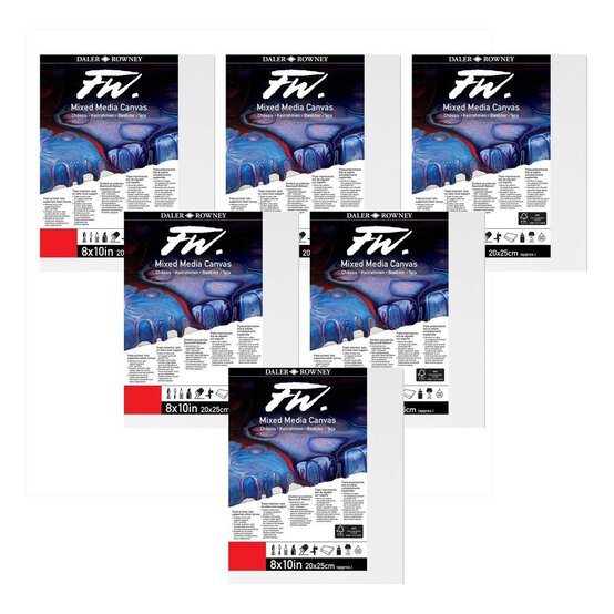 Daler-Rowney Mixed Media Canvases 20cm x 25cm 6 Pack