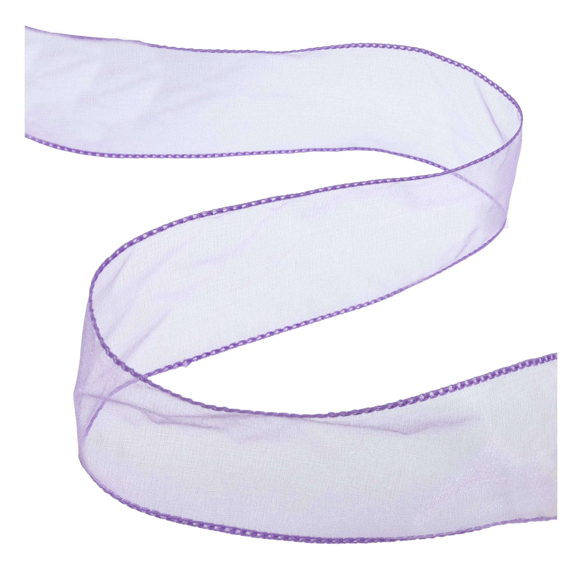 Lilac Wire Edge Organza Ribbon 63mm x 3m