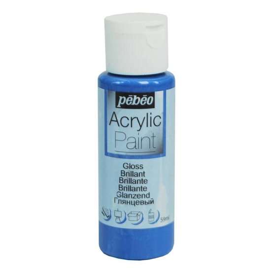 Pebeo Overseas Blue Gloss Acrylic Craft Paint 59ml