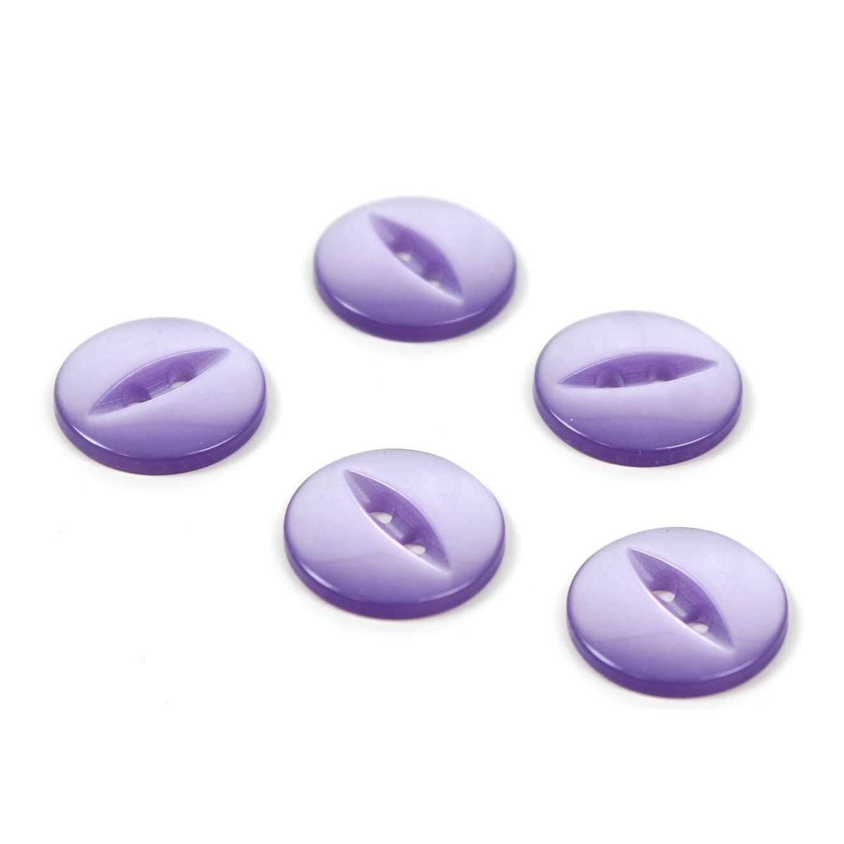 Hemline Lilac Basic Fish Eye Button 5 Pack