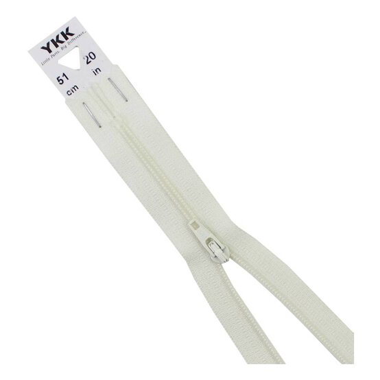 YKK Ivory Dress and Skirt Zip 51cm