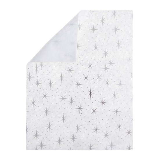 White Glitter Star Felt Sheet A4