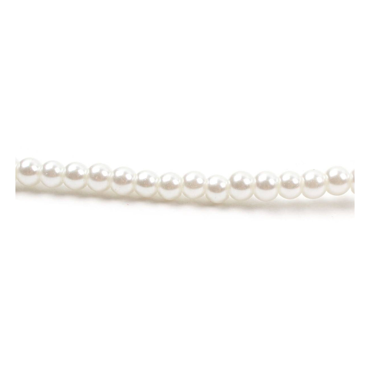 White Glass Pearl Bead String 41 Pieces