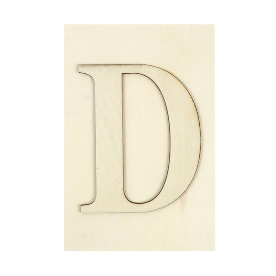 Wooden Letter D Plaque 10cm x 15cm