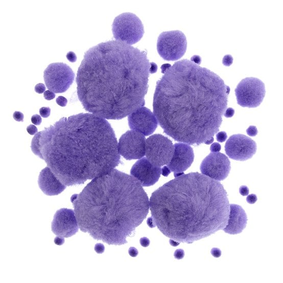 Lilac Pom Poms 60 Pack