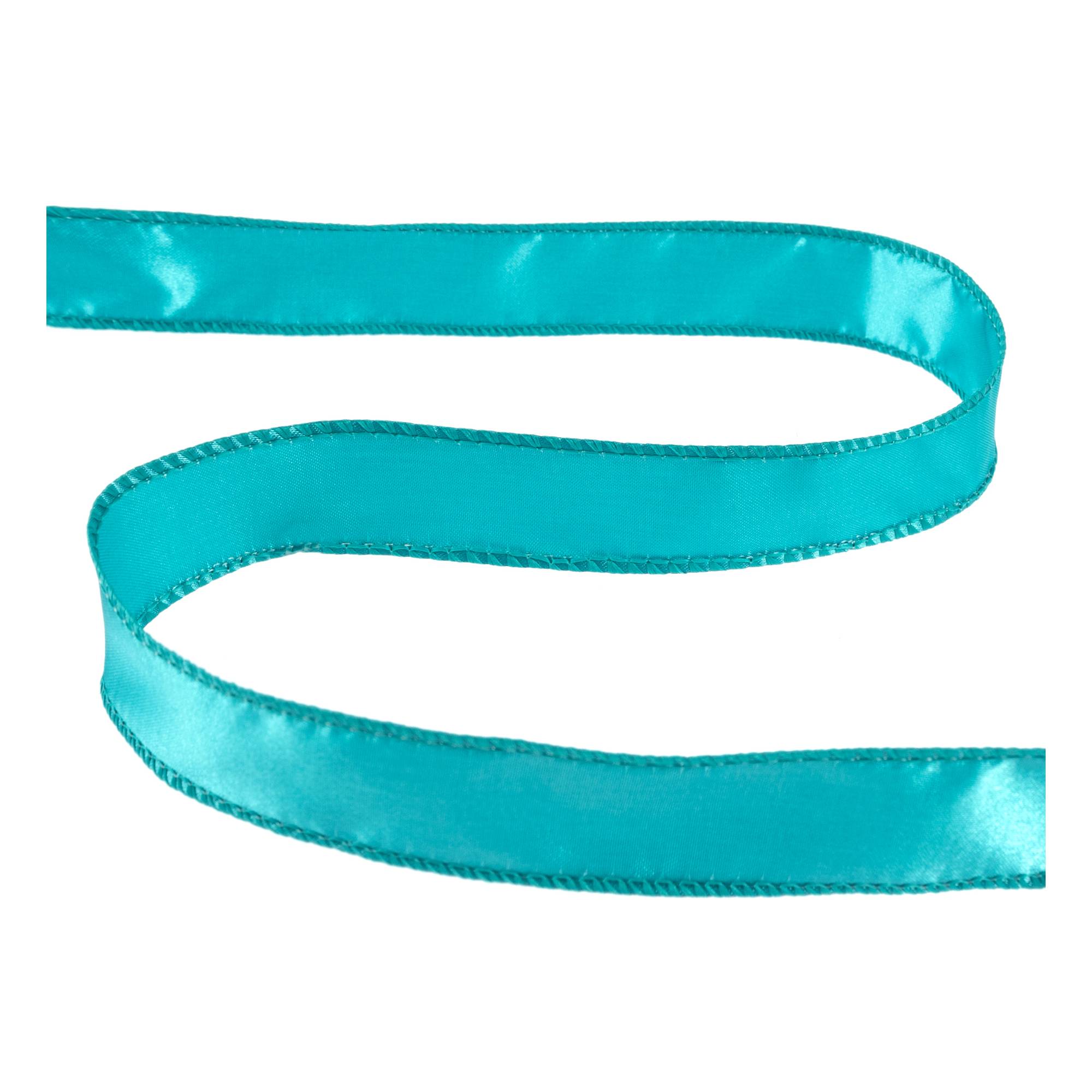 Teal Wire Edge Satin Ribbon 25mm x 3m