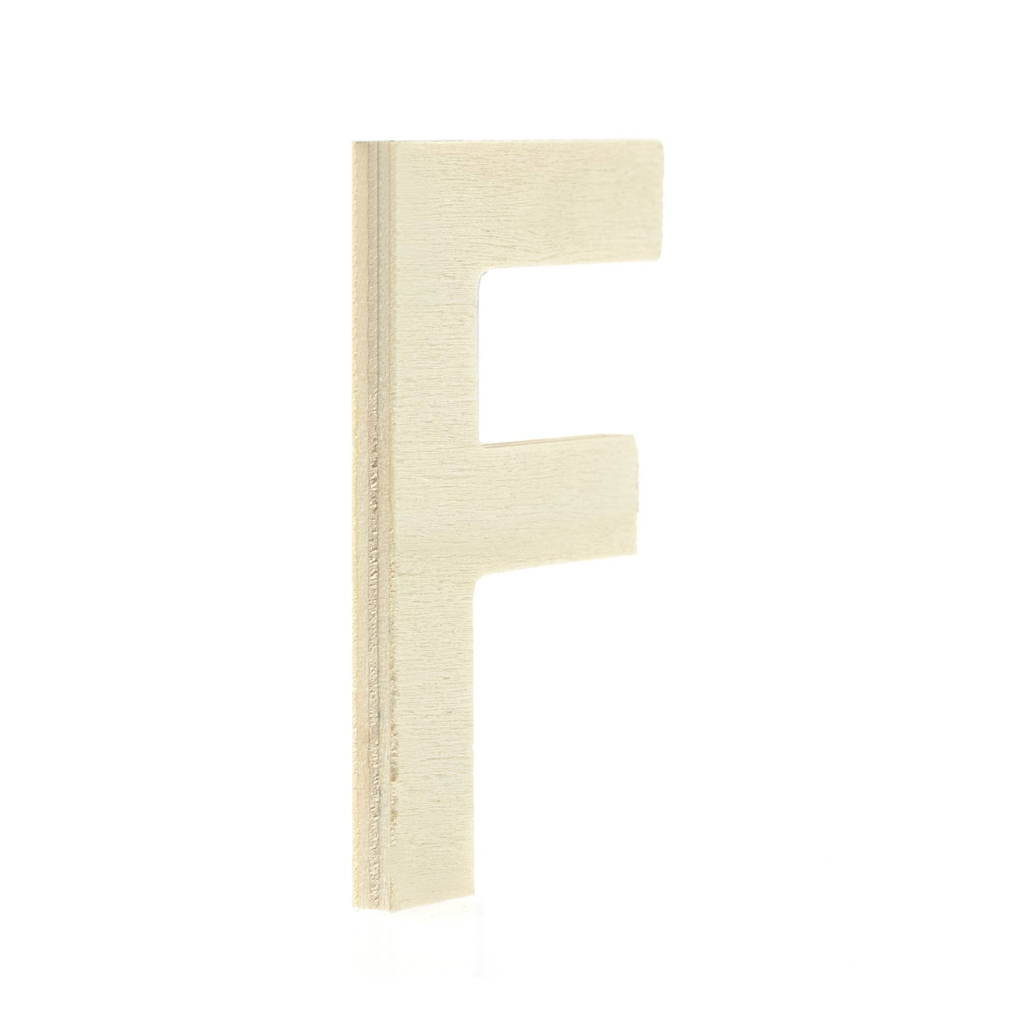 Small Wooden Letter F 6.5cm