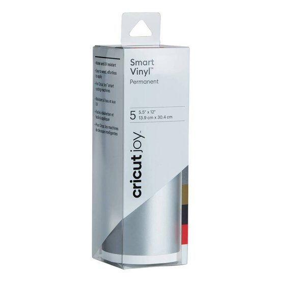 Cricut Joy Elegance Permanent Smart Vinyl 5.5 x 12 Inches 5 Pack