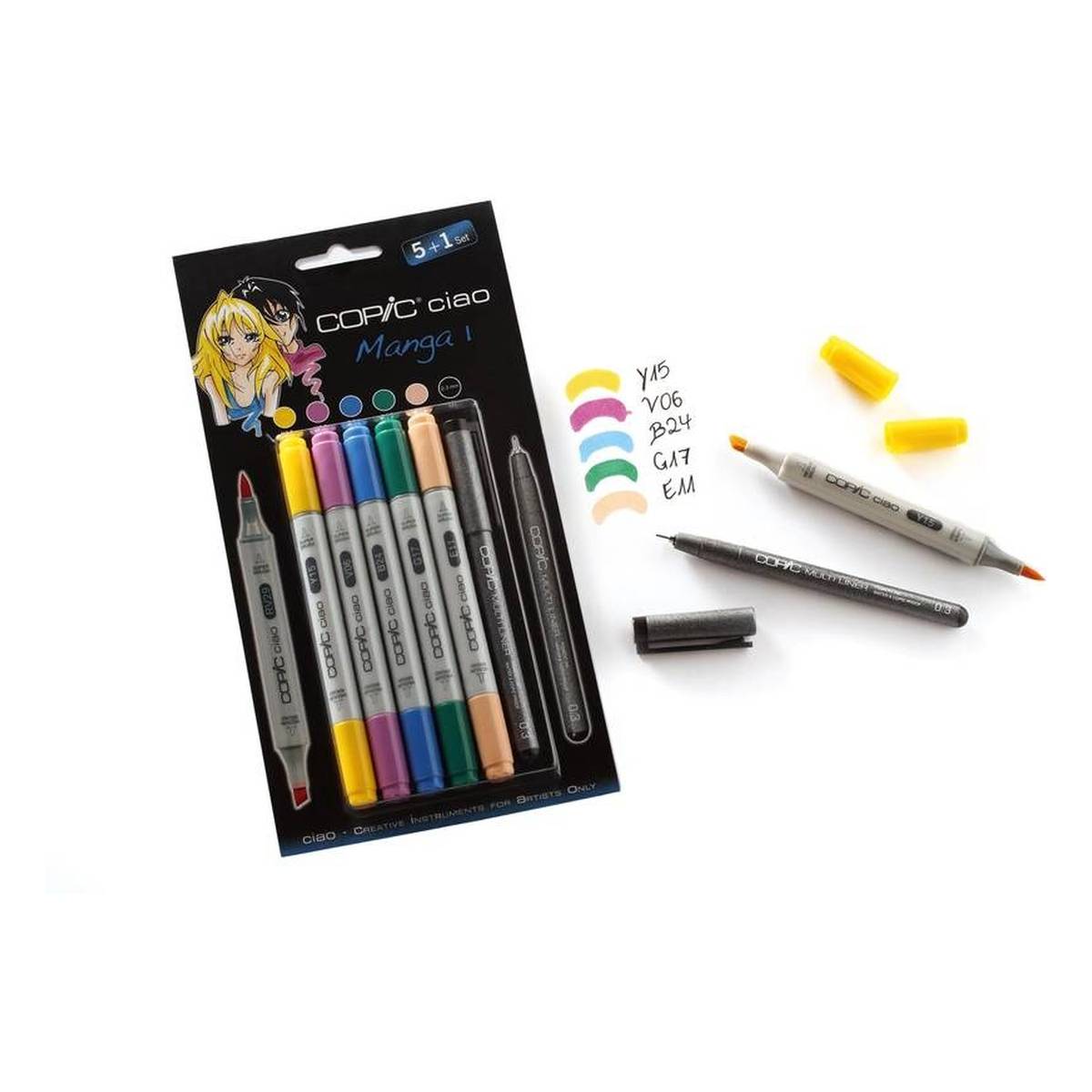 Copic Ciao Twin Tip Manga 1Markers 6 Pack