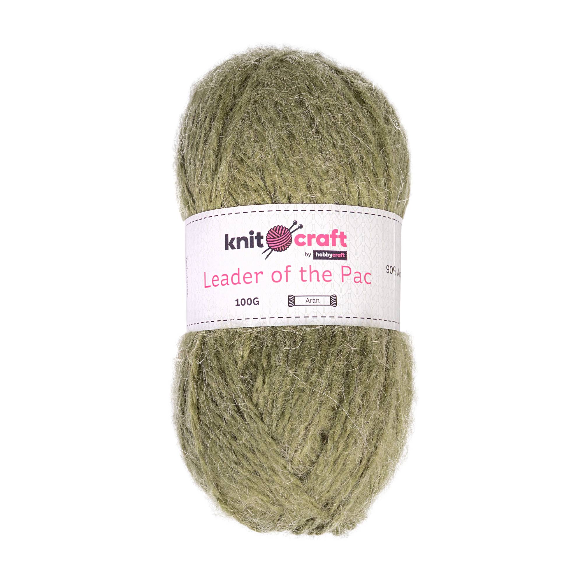 Knitcraft Olive Green Leader of the Pac Aran Yarn 100g