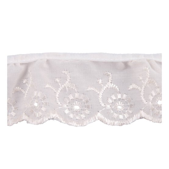 Cream 35mm Broderie Anglaise Frill Lace Trim by the Metre