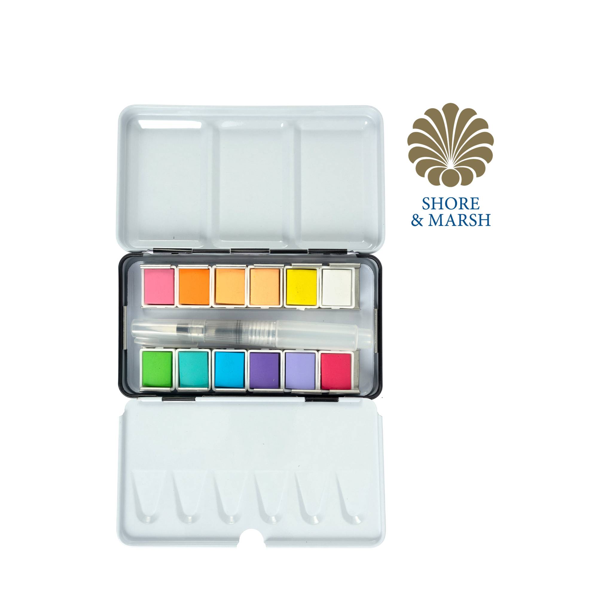 Shore & Marsh Pastel Half Pans Watercolour Set 12 Pack