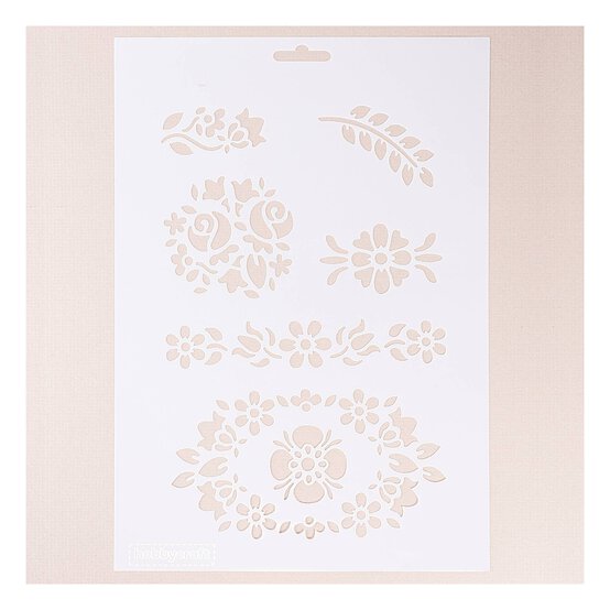 Multi Floral Stencil 21cm x 29cm