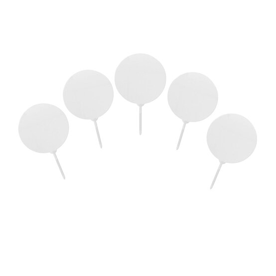 Clear Round Acrylic Cake Toppers 5cm x 9cm 5 Pack