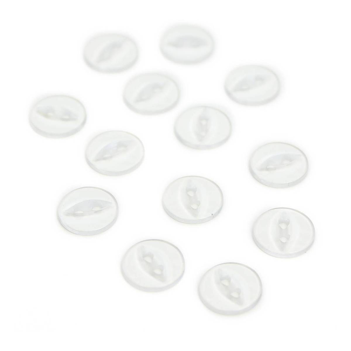 Hemline Clear Basic Fish Eye Button 13 Pack