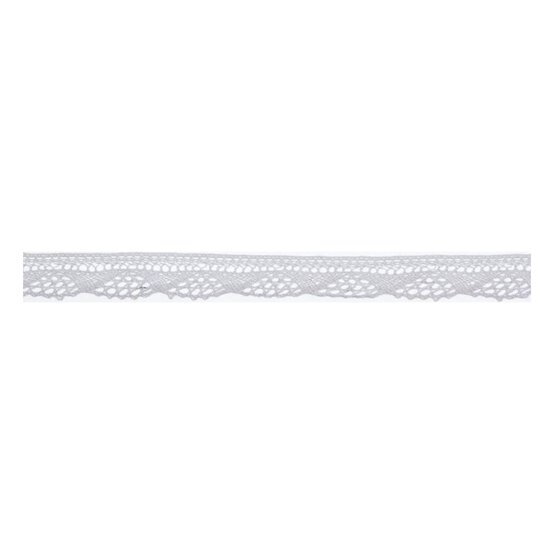 White Cotton Lace Woven Ribbon 12mm x 5m