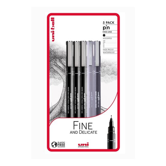 Uni-ball PIN Fine and Delicate Fineliners 5 Pack