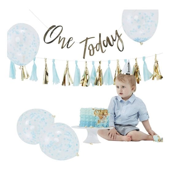 Ginger Ray Blue and Gold Cake Smash Kit